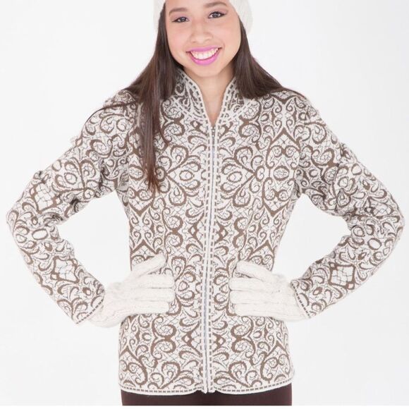 Peruvian Link Women's Monterey Cardigan Sz Small Alpaca Collection Camel Cozy - Picture 2 of 11